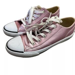 AIRWALK Canvas Sneakers Youth 4.5 BUBBLEGUM PINK Chrome Skate Shoes EUC